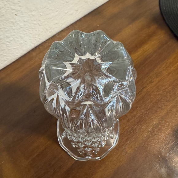 Decorative Crystal Vase Clear Glass Flower Vase 7 1/2 inch Cut Pattern Design - Picture 3 of 5